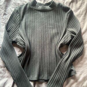 Old Navy Black Ribbed Mock Neck Top
